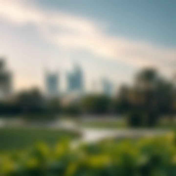 The lush greenery of Safa Park juxtaposed with Dubai's skyline