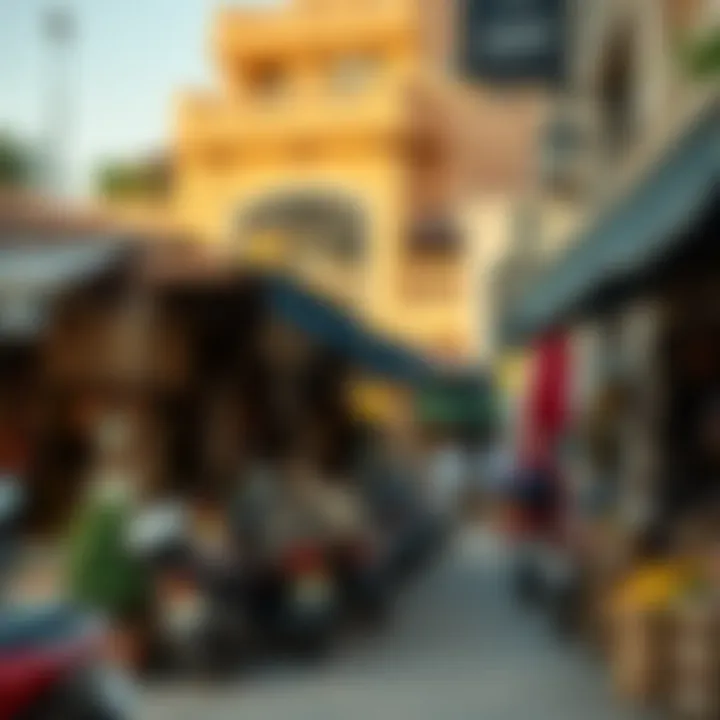 Vibrant neighborhood market depicting local culture and community