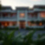 Luxurious exterior of a high-end property showcasing modern architecture