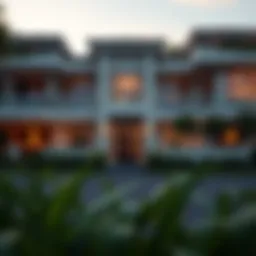 Luxurious exterior of a high-end property showcasing modern architecture