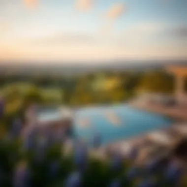 Stunning view of a luxury home overlooking a picturesque landscape