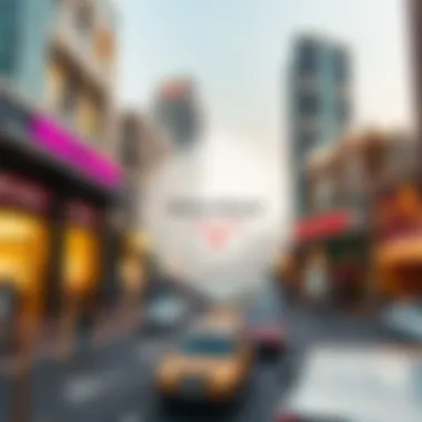 Map indicating the strategic location of Meena Bazaar within Dubai