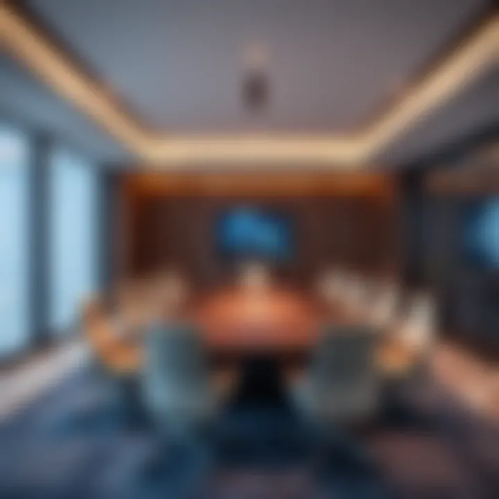 Business meeting room equipped with state-of-the-art technology