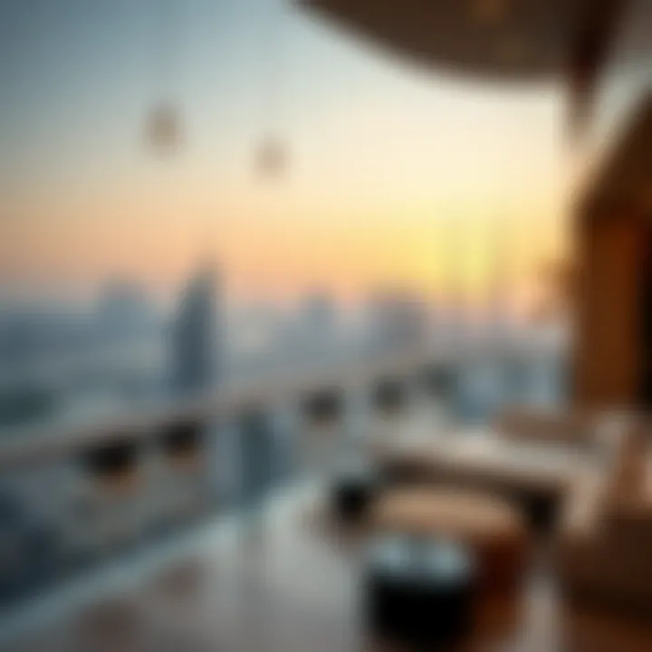 Panoramic view of Dubai skyline from Upper House