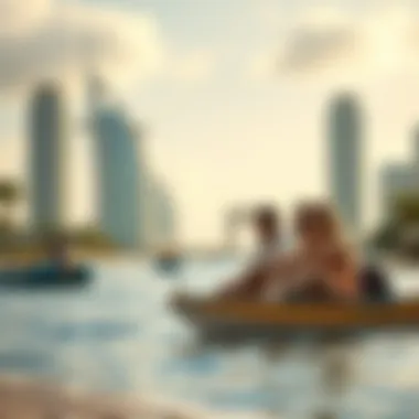 Vibrant lifestyle scene depicting leisure activities on the fronds