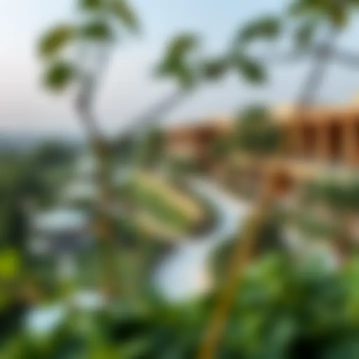 Panoramic View of Gentle Park A panoramic view of Gentle Park showcasing lush greenery and modern architecture