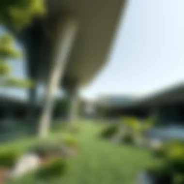 Innovative architecture blending with nature