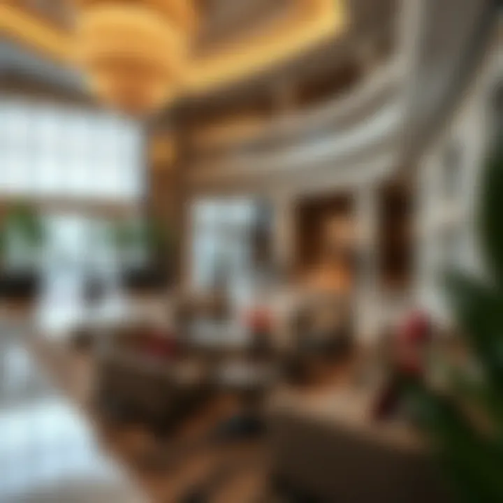 Luxurious lobby area featuring modern design elements and elegant furnishings