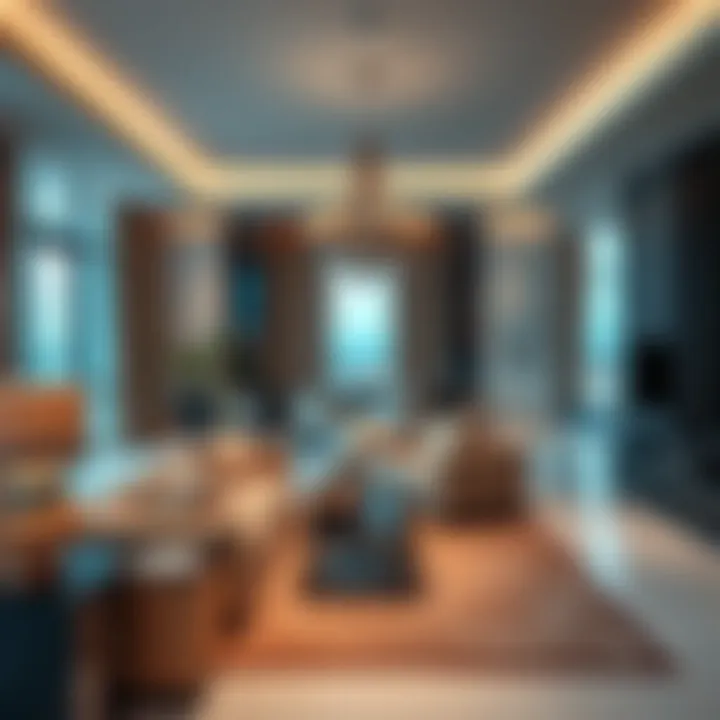 Luxurious interior design of a penthouse in Habtoor Tower Marina