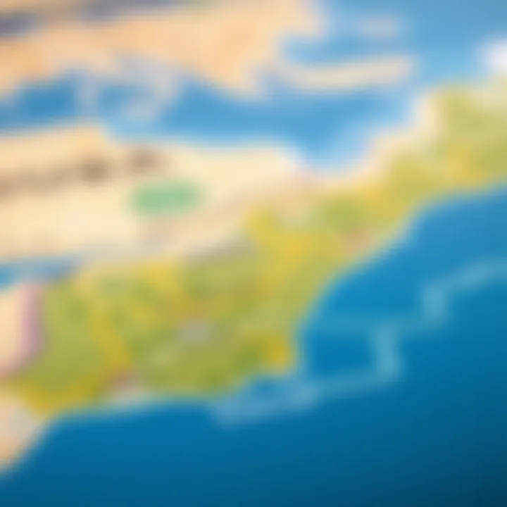 A map highlighting key areas for property investment in Dubai