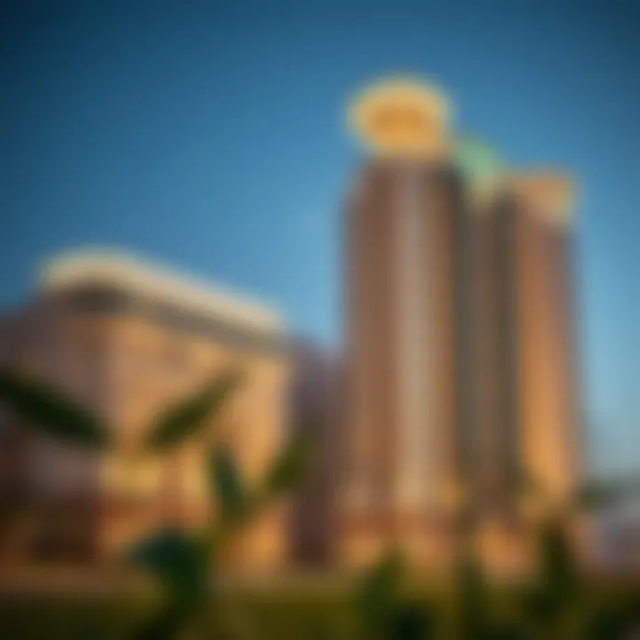 Luxurious residential buildings representing expat accommodations