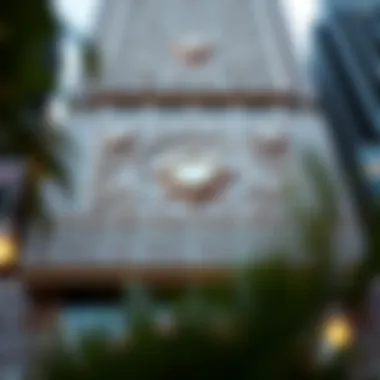 Close-up of the intricate facade of Lootah Building.