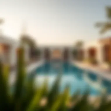 Elegant outdoor pool area at Marriott Residences
