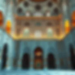 Stunning architecture of a mosque in Dubai showcasing intricate details and patterns