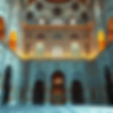 Stunning architecture of a mosque in Dubai showcasing intricate details and patterns