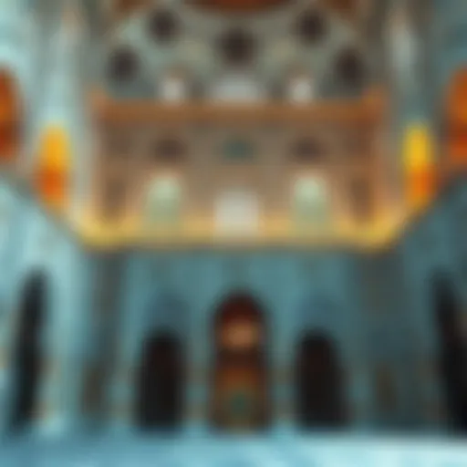 Stunning architecture of a mosque in Dubai showcasing intricate details and patterns