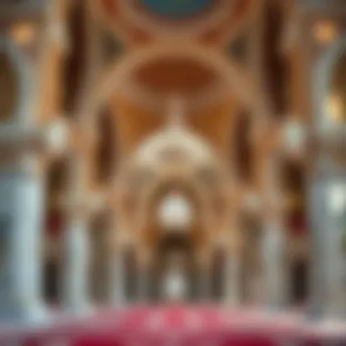 Interior of a mosque highlighting the beautiful calligraphy and design