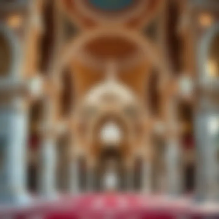 Interior of a mosque highlighting the beautiful calligraphy and design