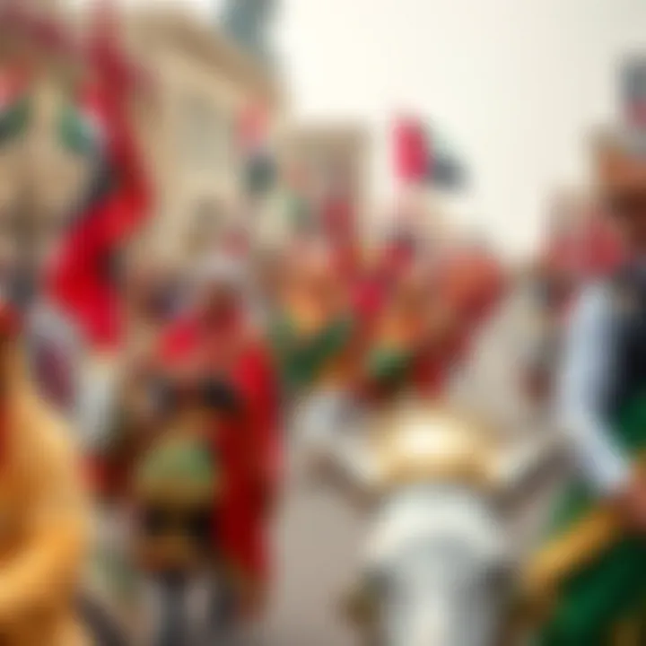 A vibrant parade showcasing UAE's heritage and culture.