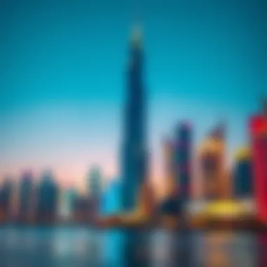 Vibrant skyline of Business Bay featuring Metropolis Tower