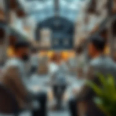 Discussing Rental Strategies for Small Warehouses Business professionals discussing rental strategies in a small warehouse setting