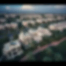 Stunning aerial view of Palm Hills showcasing luxurious villas and greenery