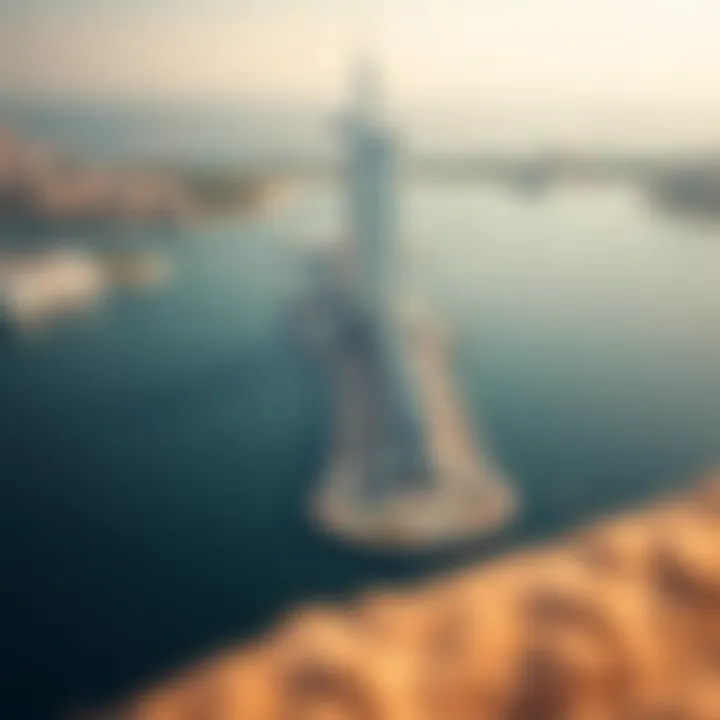 Aerial view of Palm Jumeirah showcasing its distinctive shape