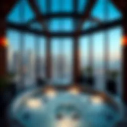 Luxurious private jacuzzi with stunning city views