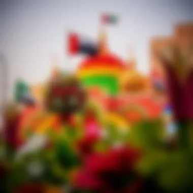 Vibrant Displays: National Pride and Unity Colorful decorations for a national holiday in the UAE