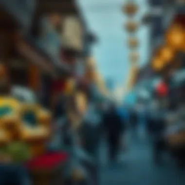 Marketplace Vibrancy During Ramadan A bustling marketplace in Dubai during the holy month