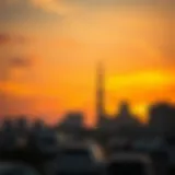 A vibrant sunset in Dubai signaling the end of the fasting day