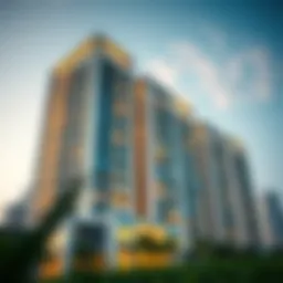 Stunning exterior view of Residence Tower 1 showcasing modern architecture