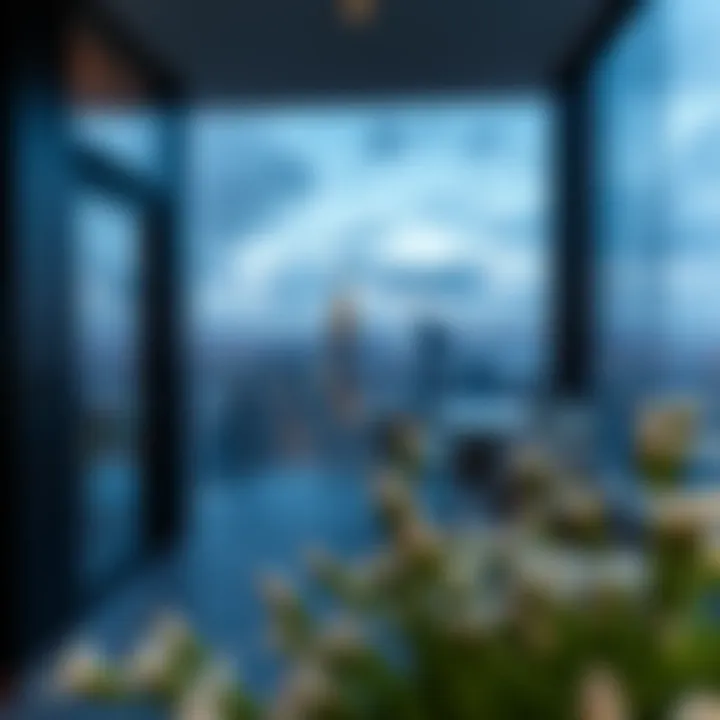 Panoramic skyline view from the Residence Tower 1 balcony