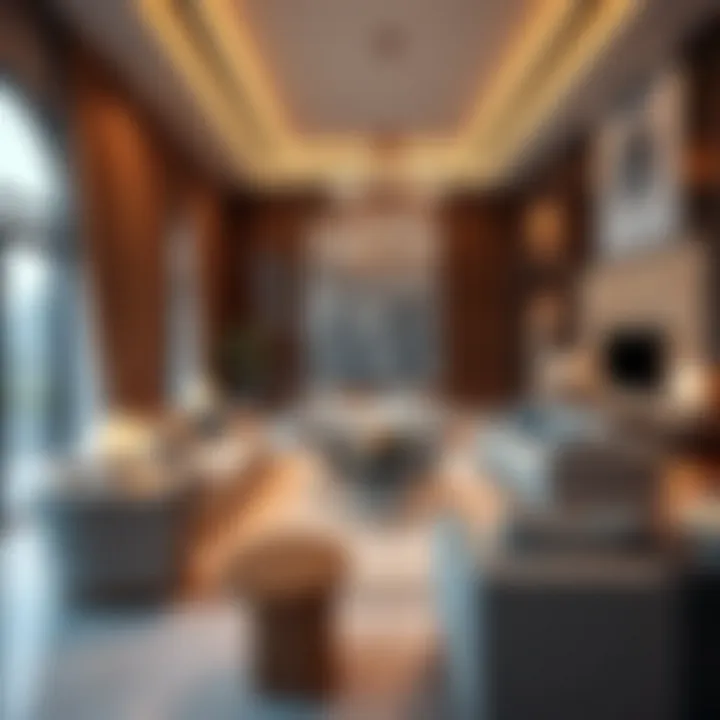 Living room with elegant furniture and spacious layout in Silicon Oasis