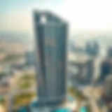 Aerial view showcasing the architectural elegance of Sahab Al Emarat Tower against the Dubai skyline.