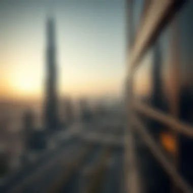 Panoramic view of Sheikh Zayed Road highlighting Al Attar Tower's prime location.