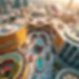 Aerial view showcasing the vast expanse of the largest mall in the UAE