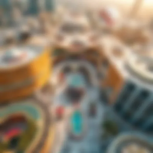 Aerial view showcasing the vast expanse of the largest mall in the UAE