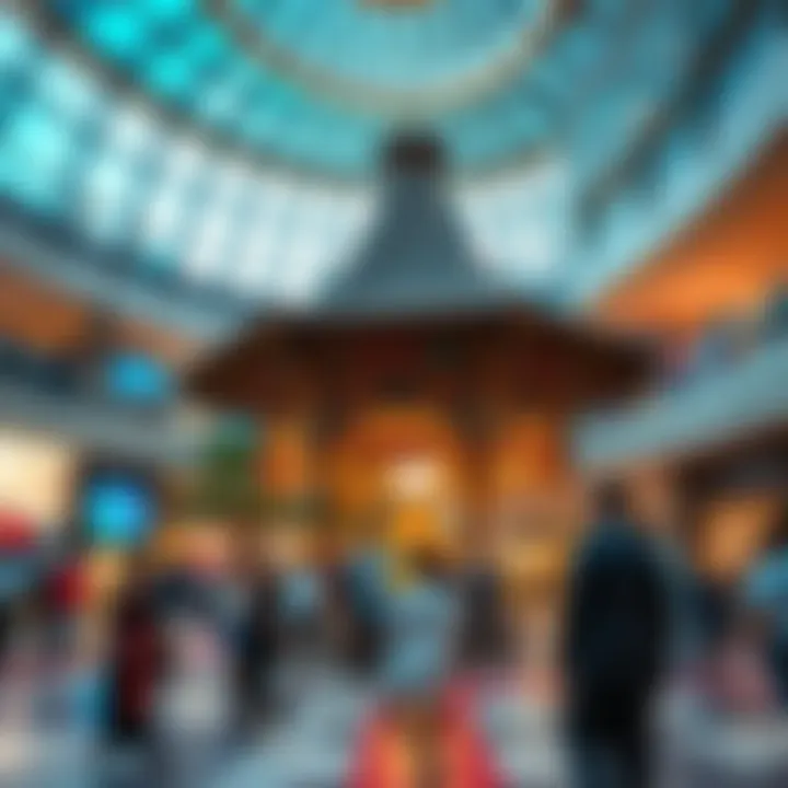 Cultural event taking place within the mall's spacious atrium