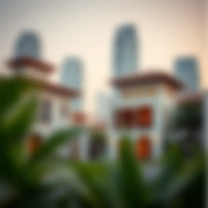 Contrast of traditional homes with modern skyscrapers in the UAE