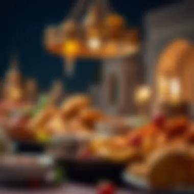 Traditional iftar meal showcasing cultural delicacies