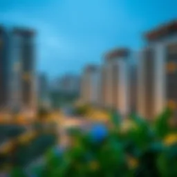 A vibrant view of Rashidiya showcasing residential buildings