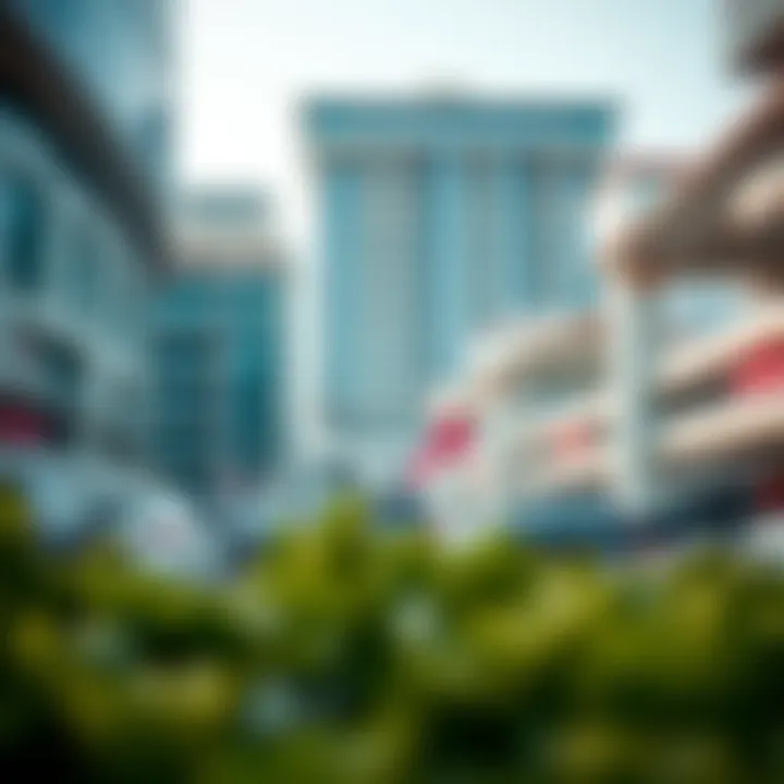 View of Dubai Marina parking facilities showcasing different options