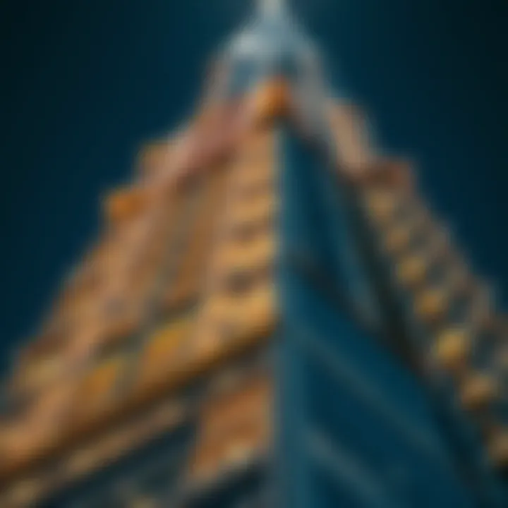 Close-up of Burj Khalifa's architectural details highlighting its unique design features