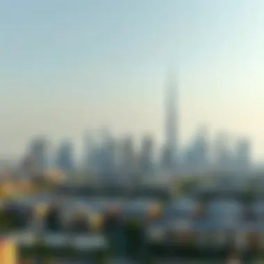 Dubai Skyline and Residential Areas A stunning view of Dubai's skyline showcasing residential areas