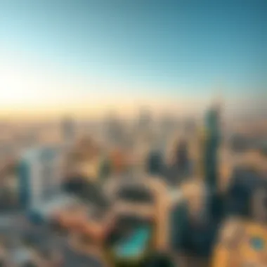 Dubai Skyline and Real Estate Developments Aerial view of Dubai skyline showcasing various real estate developments