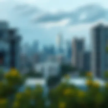 City skyline showcasing diverse rental properties