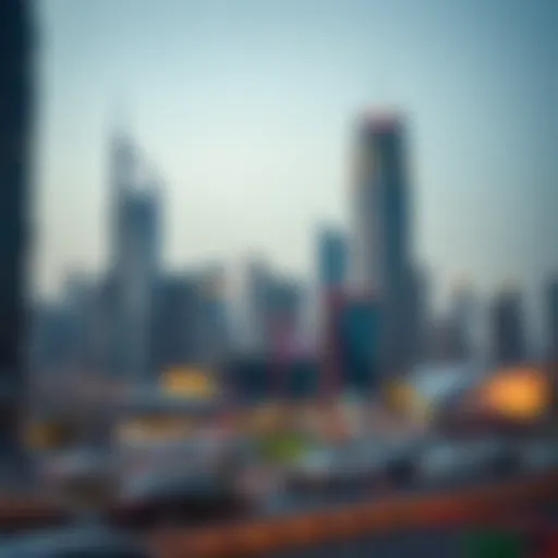 Dubai's Iconic Skyline Vibrant skyline of Dubai showcasing modern architecture