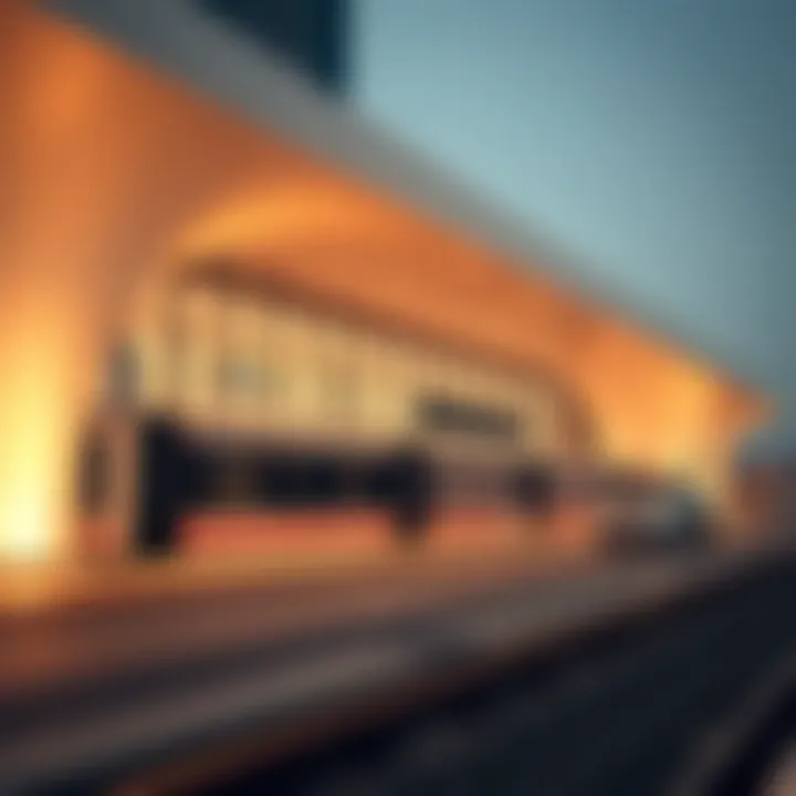 Modern Architecture of Dubai Metro Station Dubai Metro station exterior showcasing modern architecture
