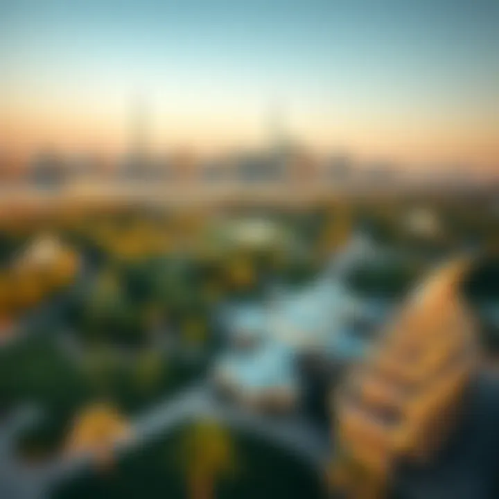 Aerial shot highlighting Zabeel Park's proximity to Dubai's skyline and major landmarks